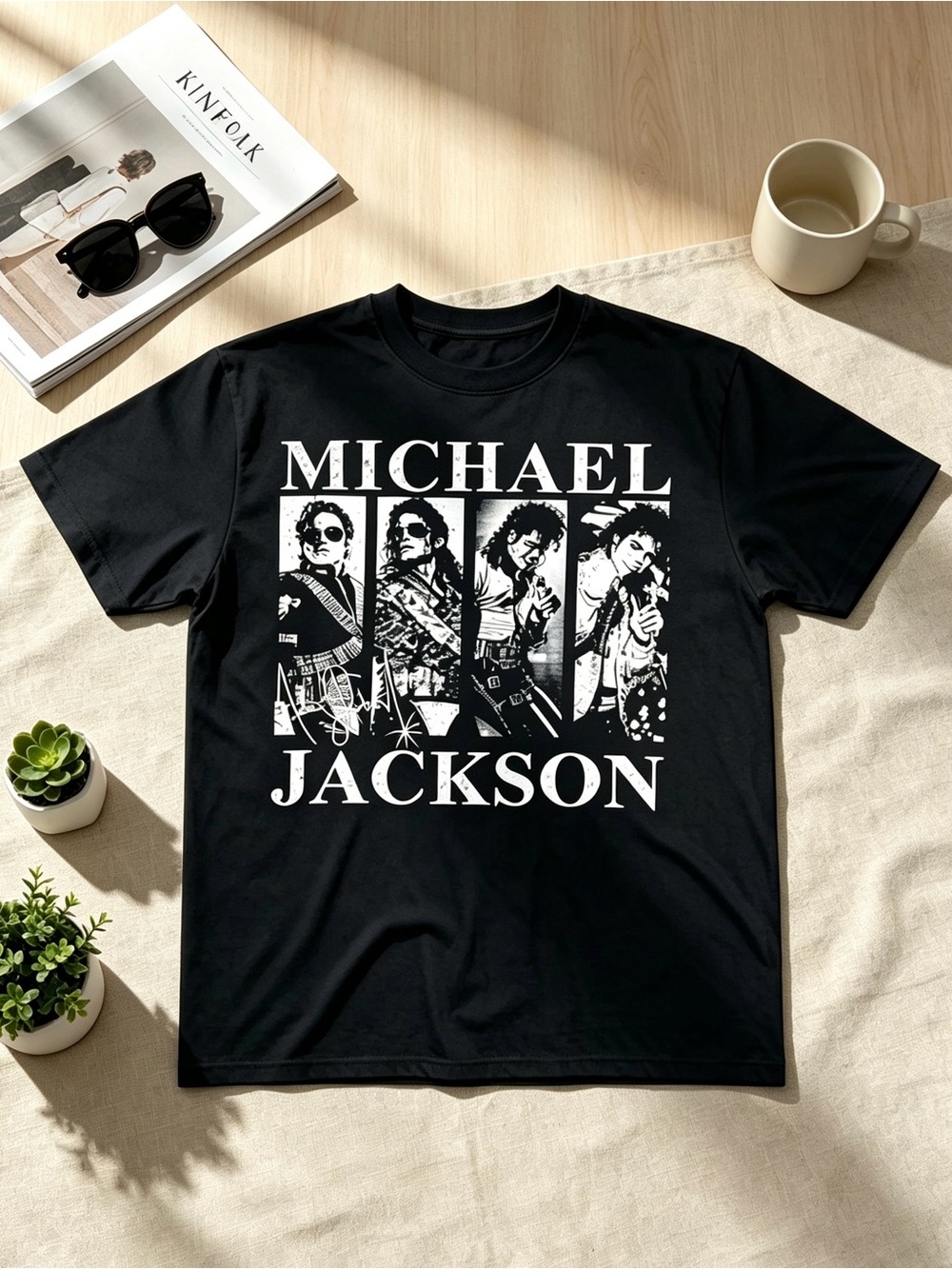 Unbranded Black Graphic Short-Sleeve Tee